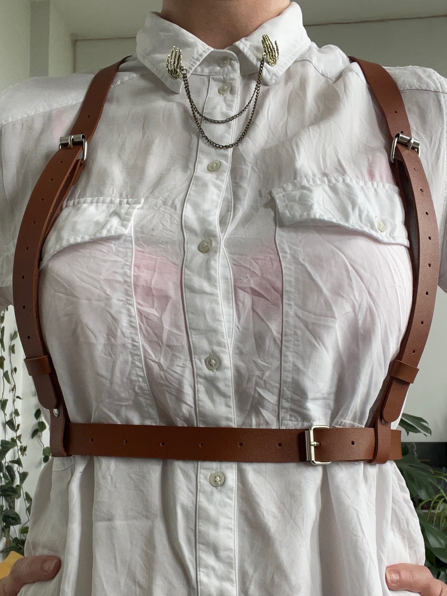 Vegan Leather Suspenders