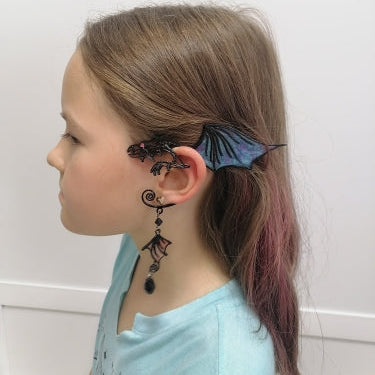 Black Gothic Dragon Ear Cuff
