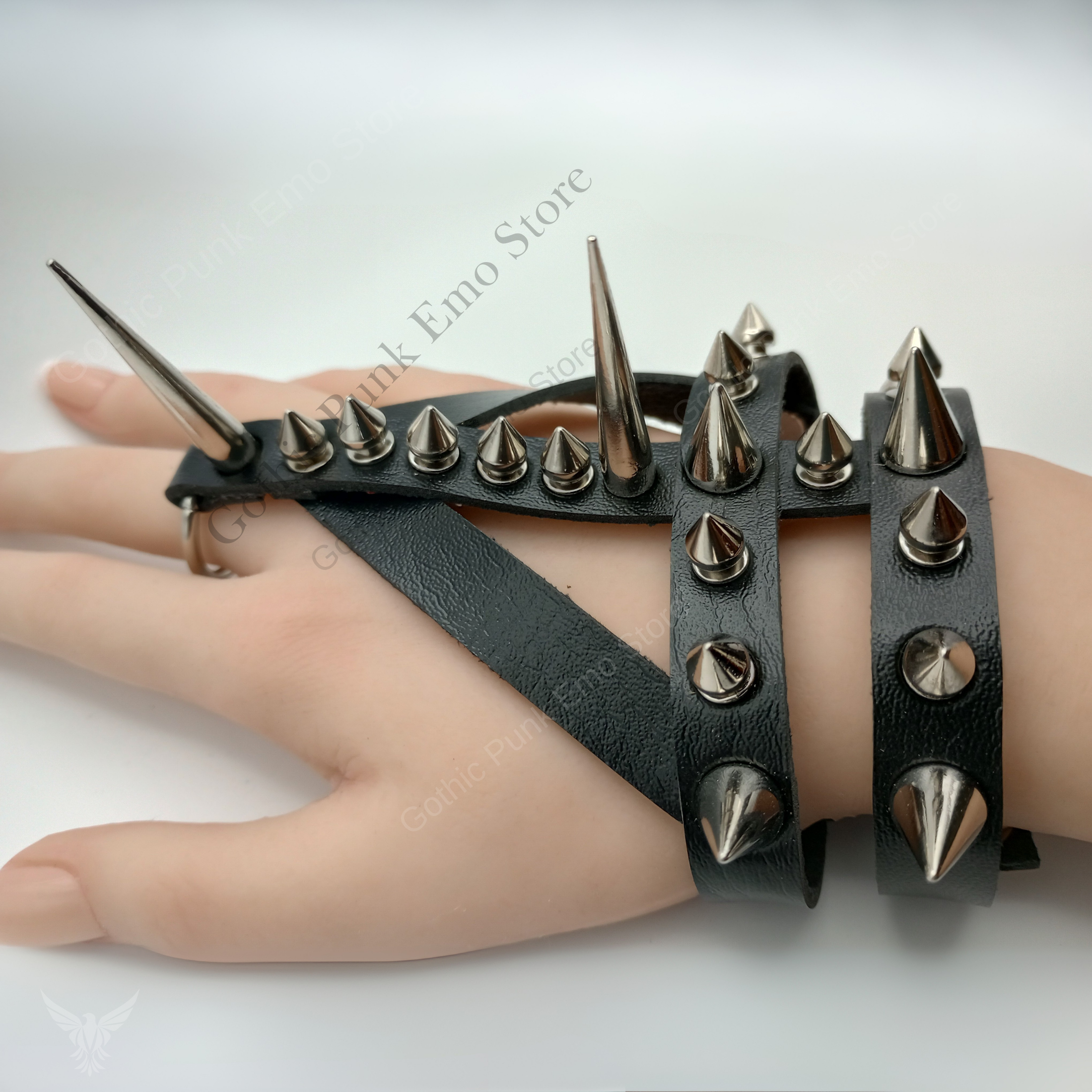 Gauntlet Punk Rock Spiked Bracelet Set