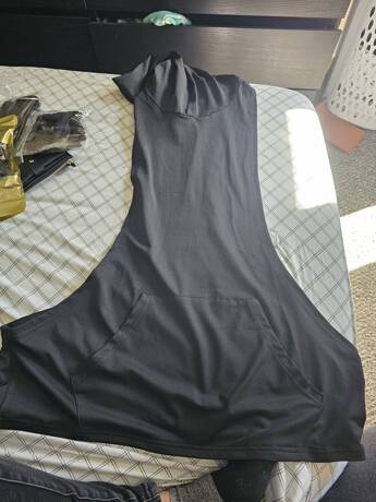 Black Sleeveless Hoodie