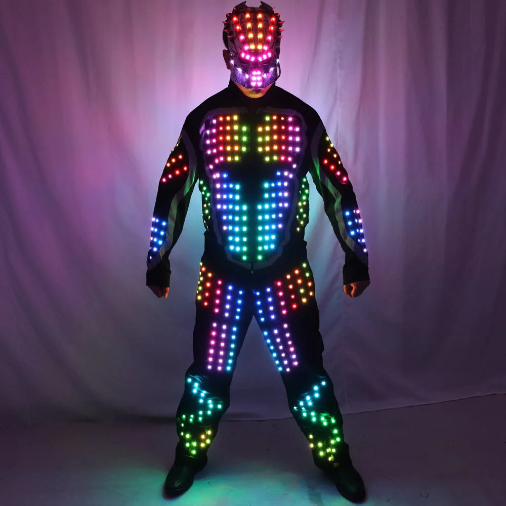 Men Led Light Motorcycle Costume