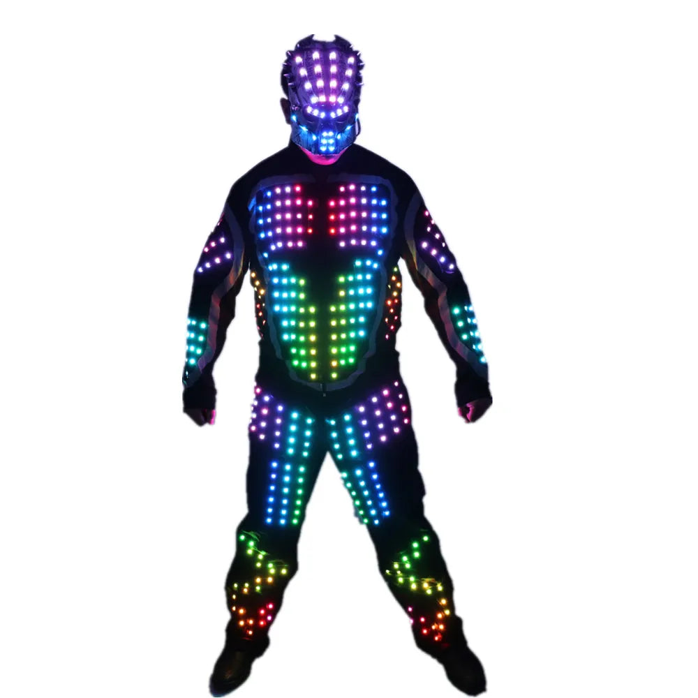 Men Led Light Motorcycle Costume