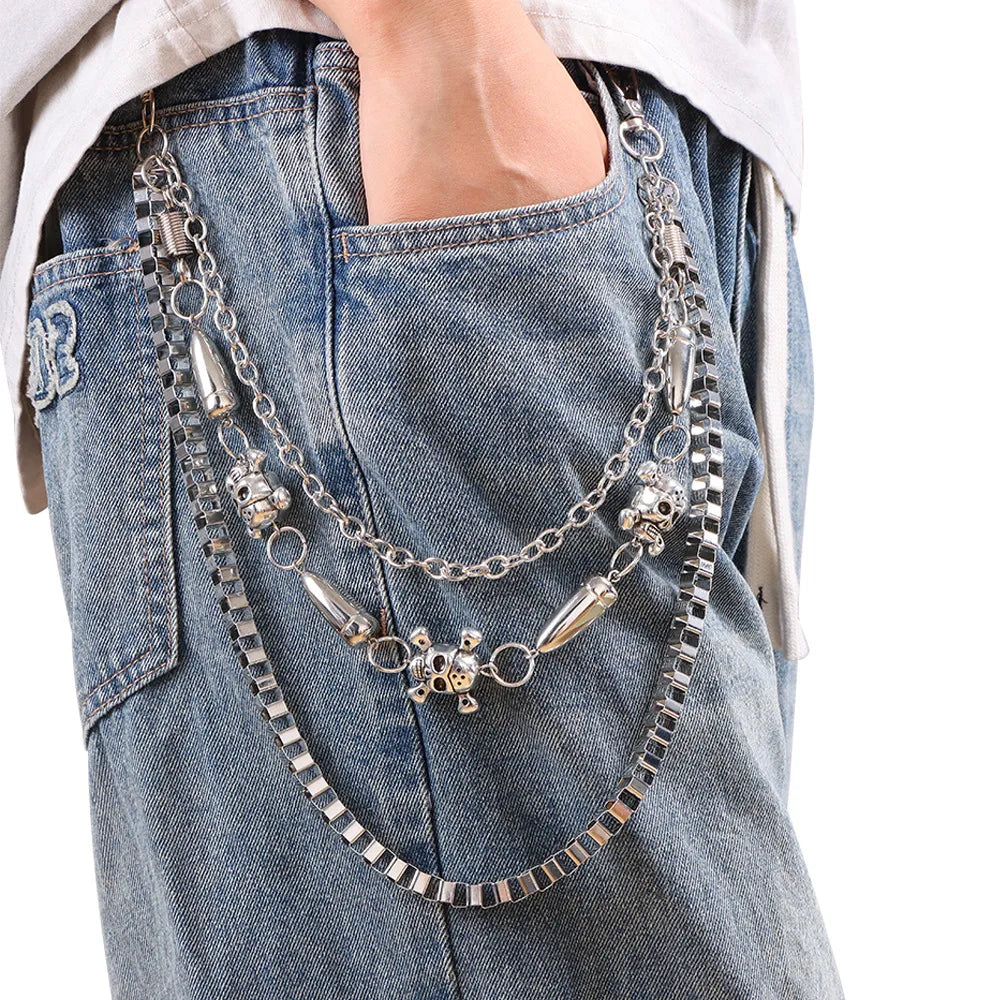 Spiked Bullet Skull Chain