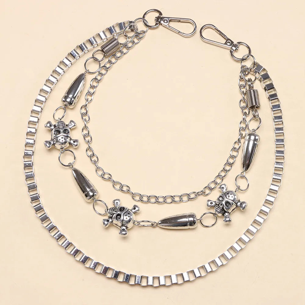 Spiked Bullet Skull Chain
