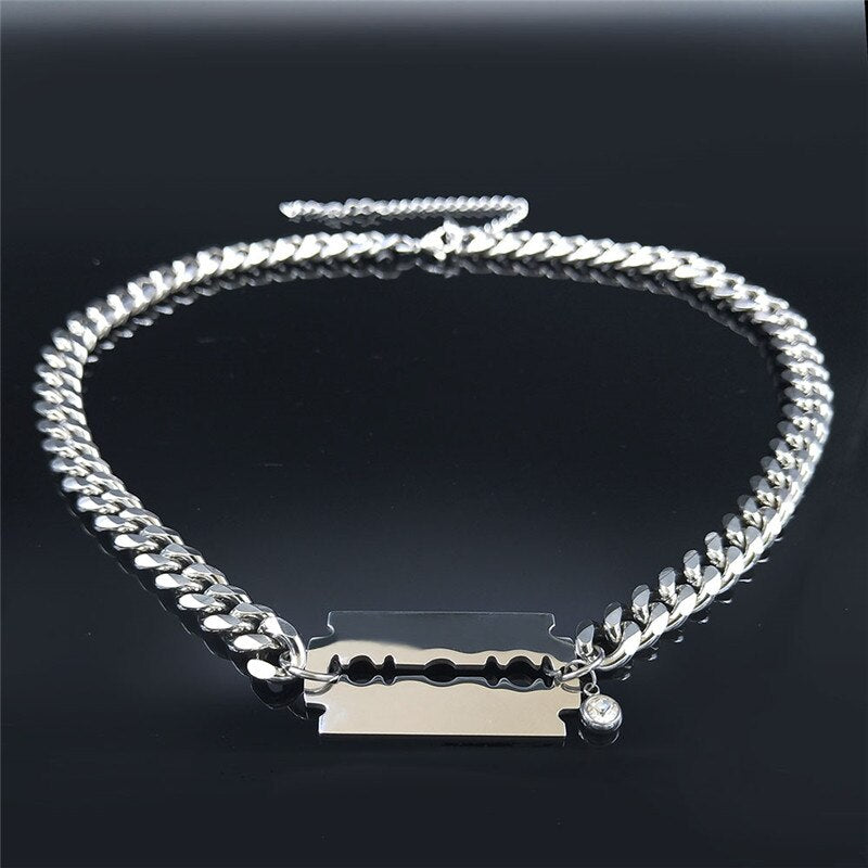 Razor Blade Chain Necklace