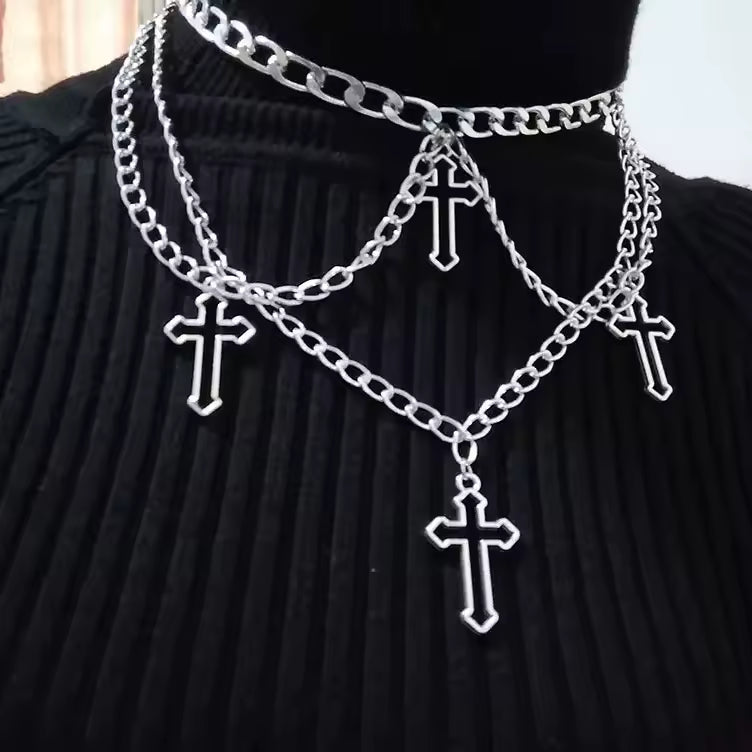 Cross Emo Chain Necklace