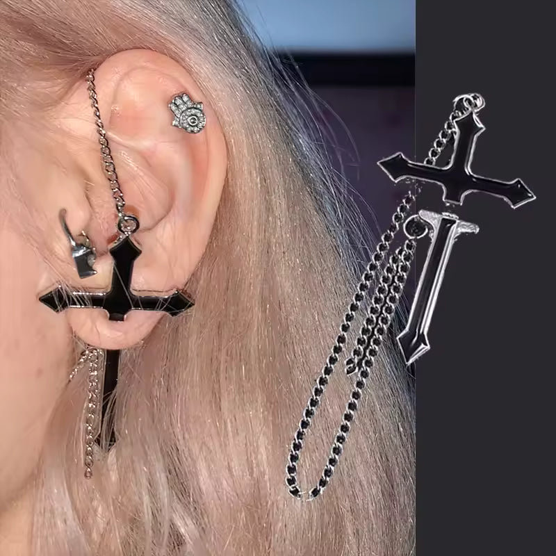 Cross Gothic Punk Earrings