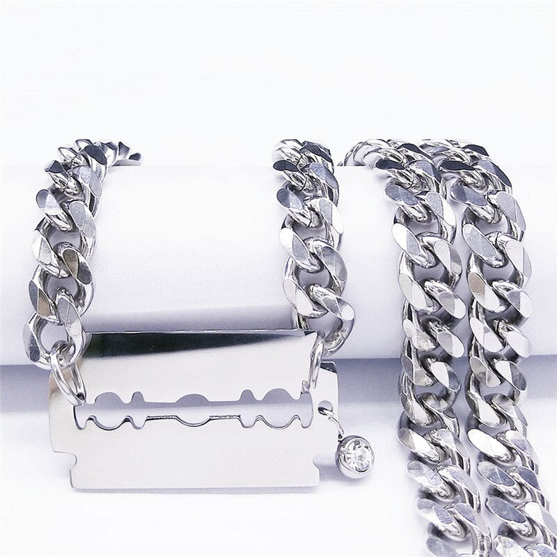 Razor Blade Chain Necklace