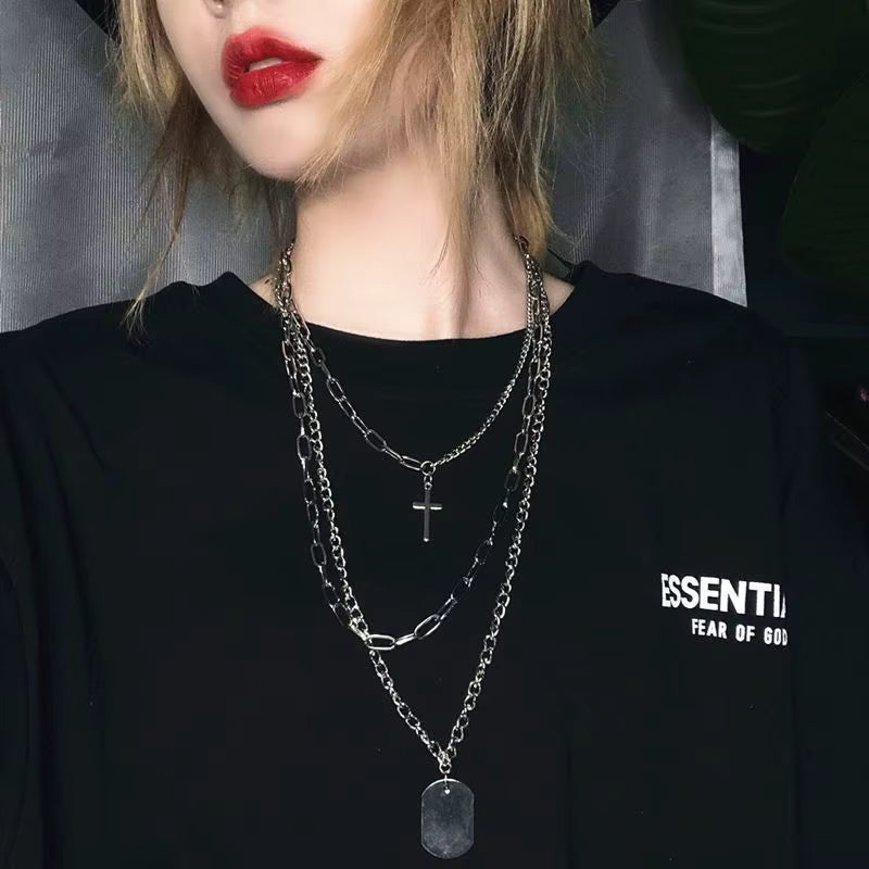 Cross 3Pcs Layer Necklace
