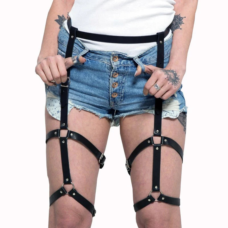 Vegan Leather Leg Harness