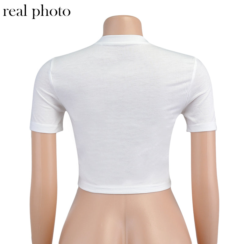 Pierced Chain Cropped Tee