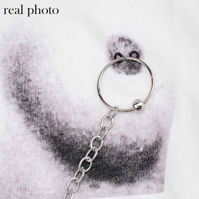 Pierced Chain Cropped Tee