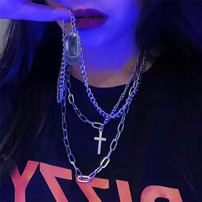 Cross 3Pcs Layer Necklace