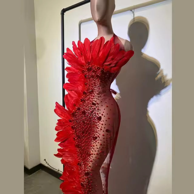 Black Feather Dress