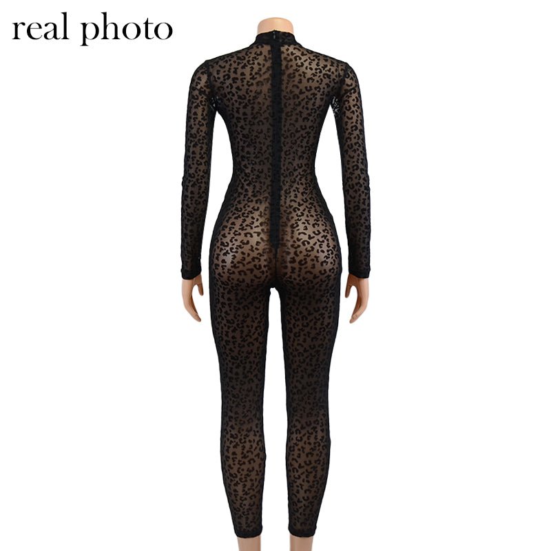 Black Leopard Jumpsuit