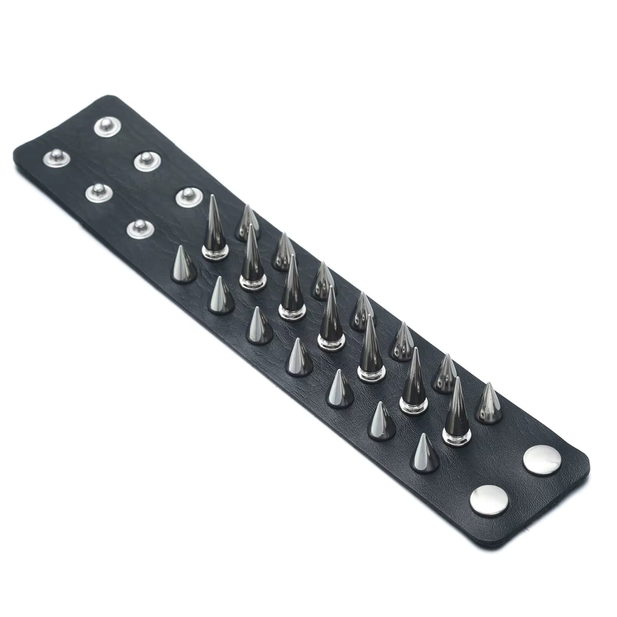 Cone Spiked 3 Row Bracelet