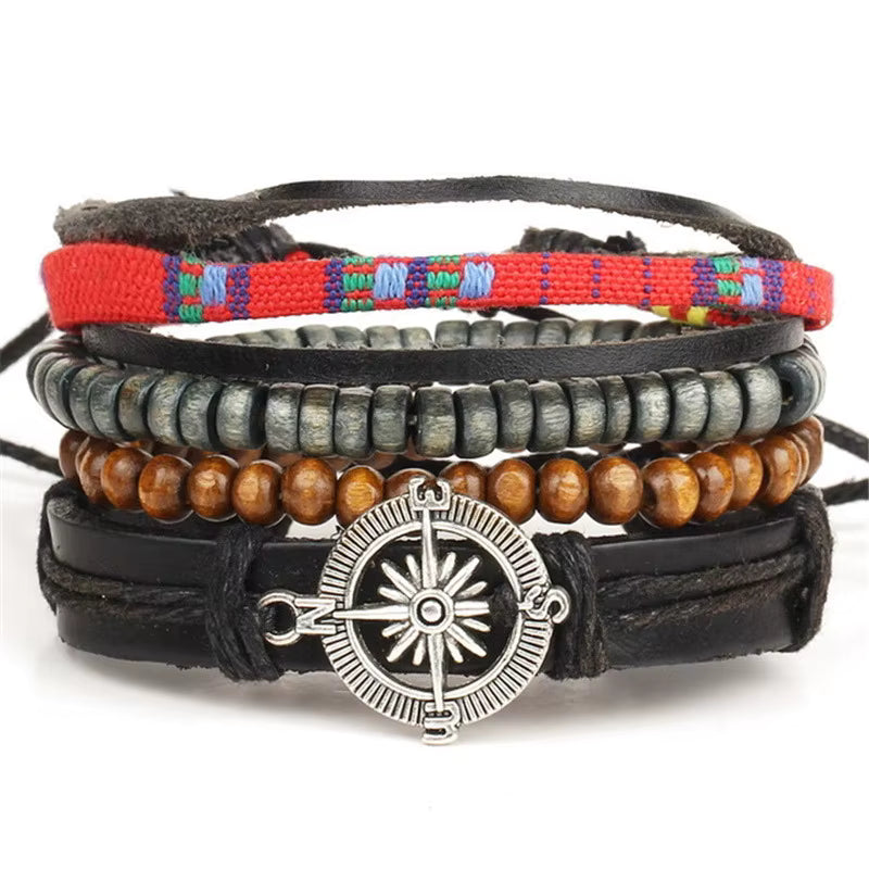 Boho Leather Bracelet Set