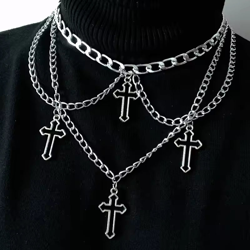 Cross Emo Chain Necklace