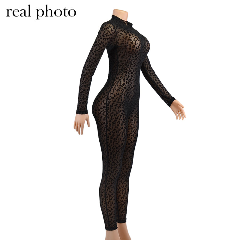 Black Leopard Jumpsuit