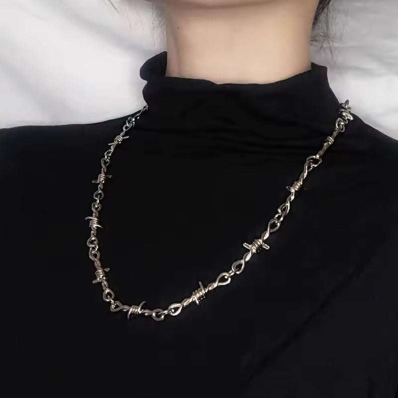 Barbed Wire Chain Necklace