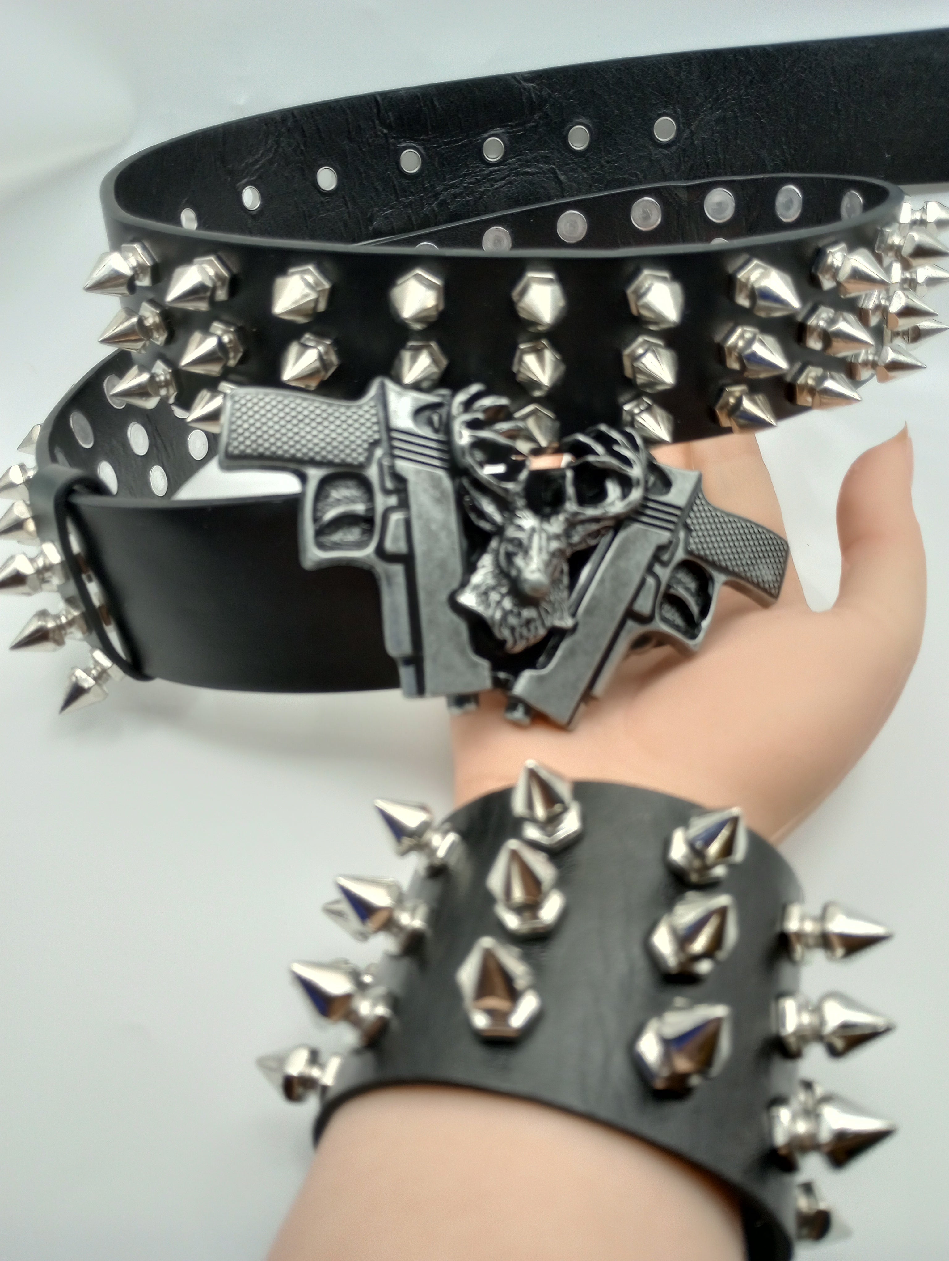 Gun Bullet Tree Spiked Belt