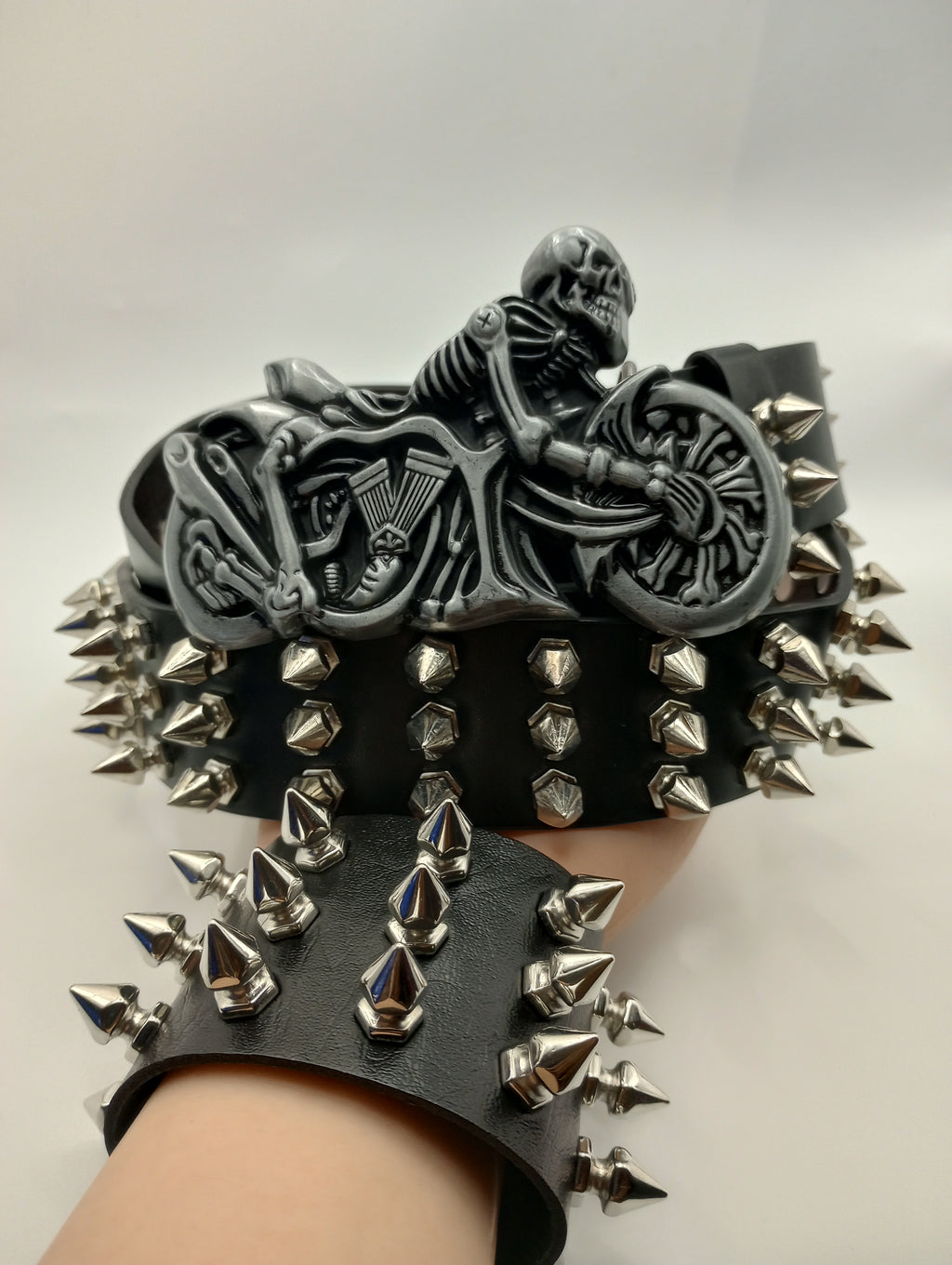 Skeleton Rider Spiked Belt