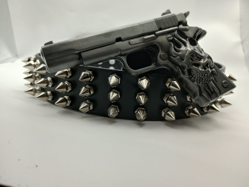 Gun Bullet Tree Spiked Belt