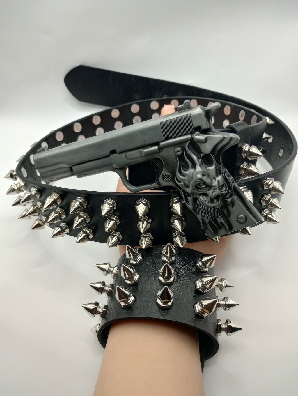 Gun Bullet Tree Spiked Belt