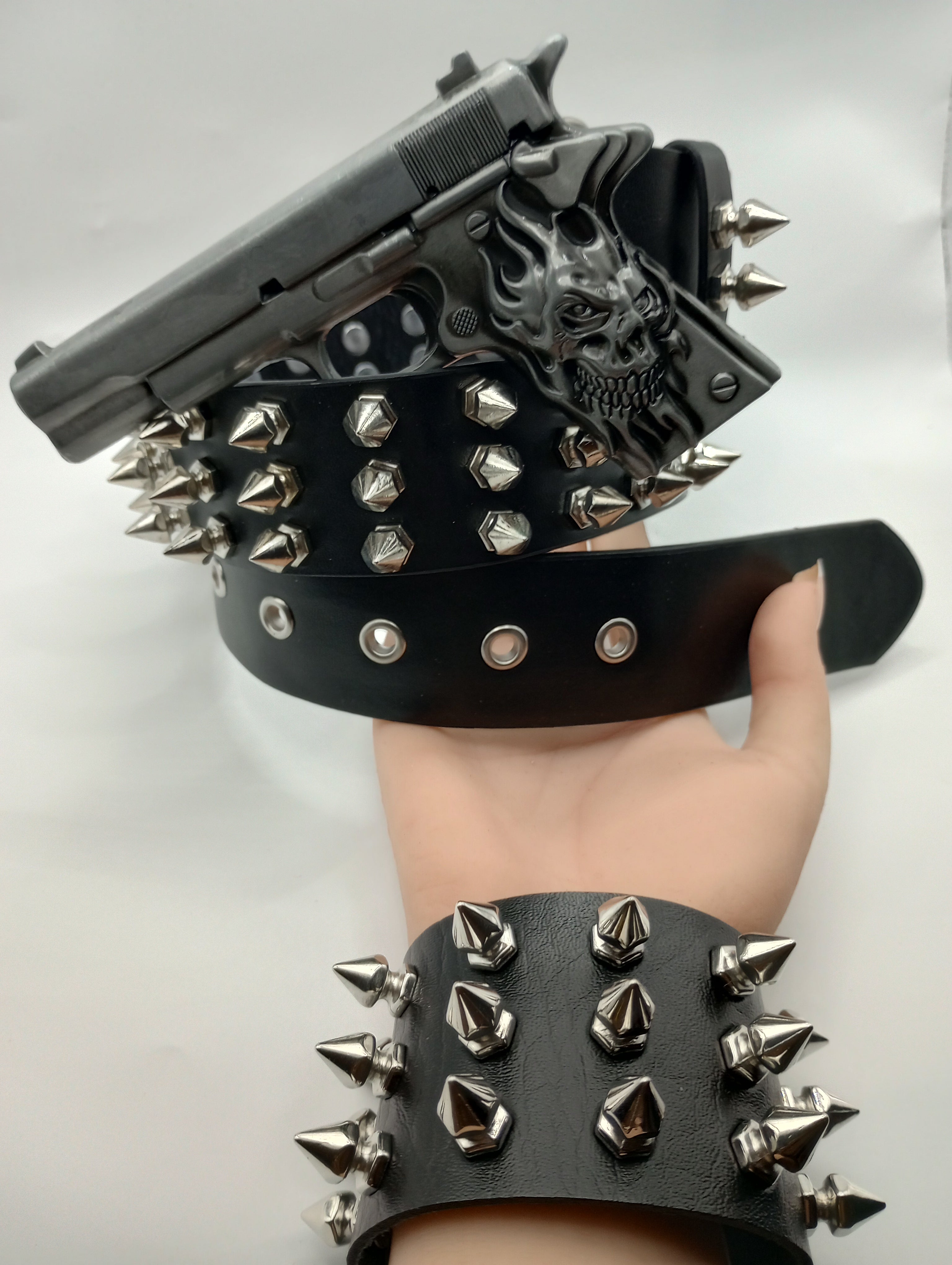 Gun Bullet Tree Spiked Belt
