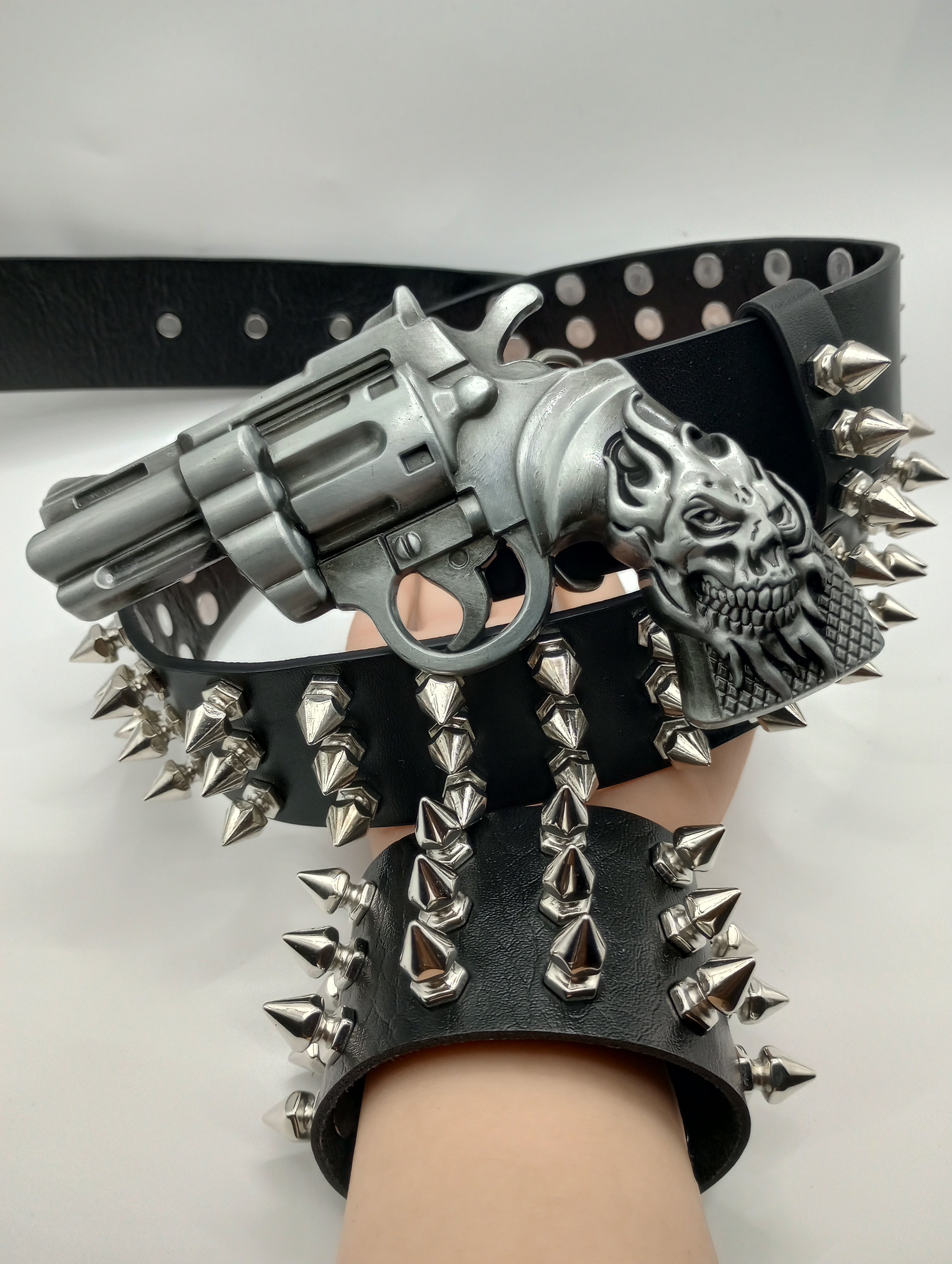 Gun Bullet Tree Spiked Belt
