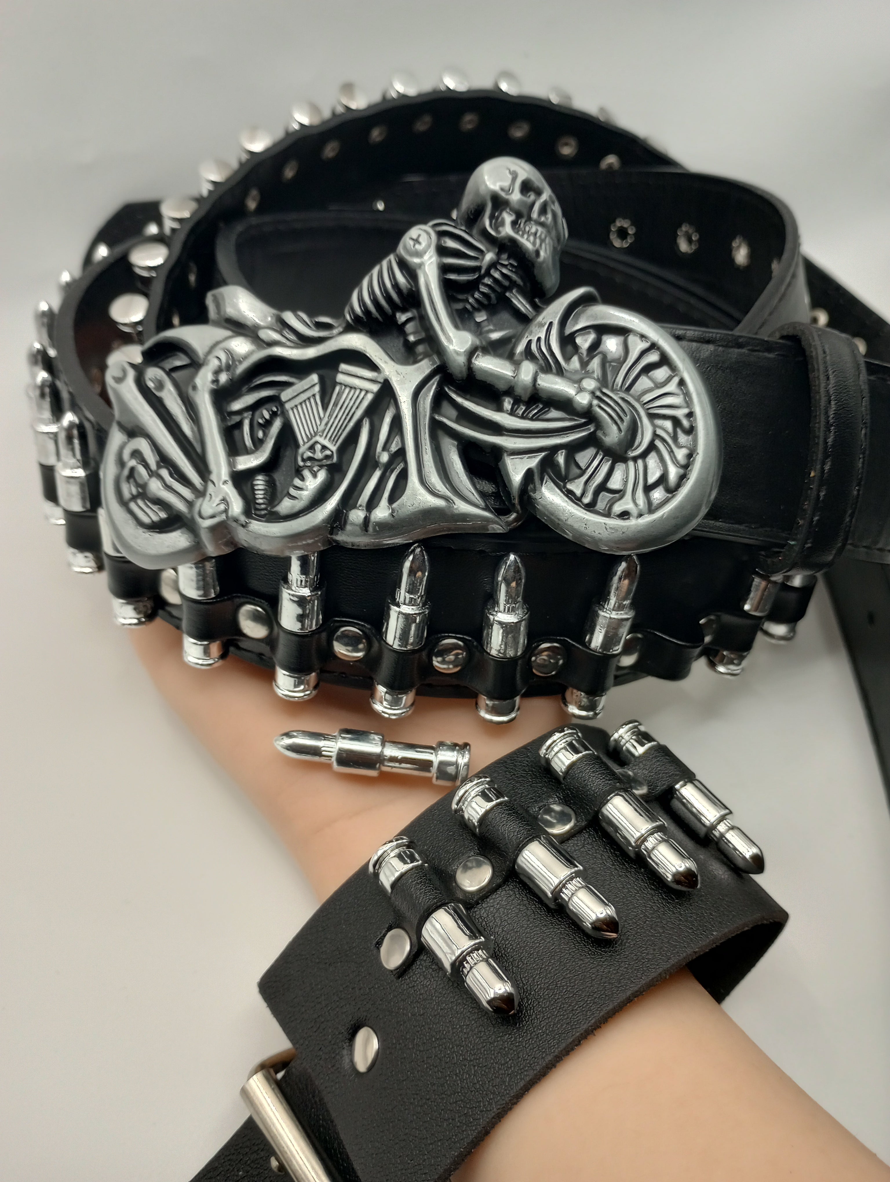 Bullet Skeleton Motorcycle Belt