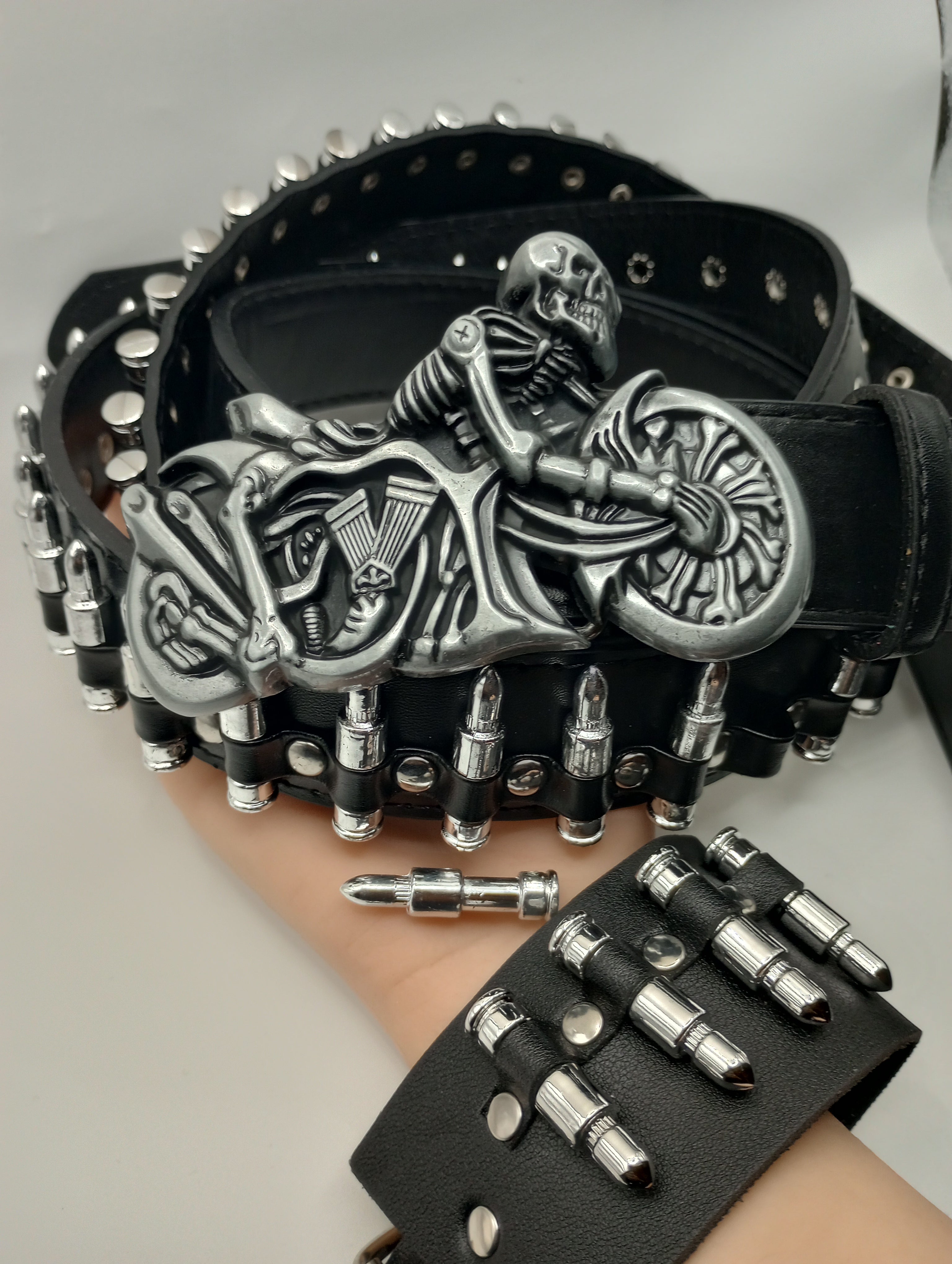 Bullet Skeleton Motorcycle Belt