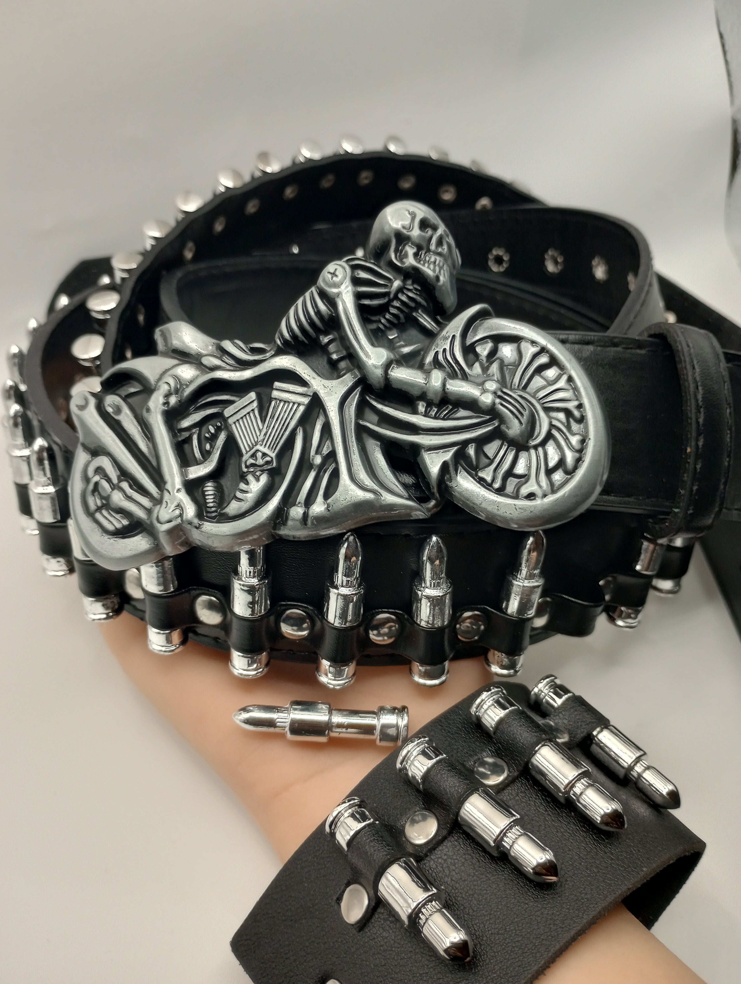 Bullet Skeleton Motorcycle Belt