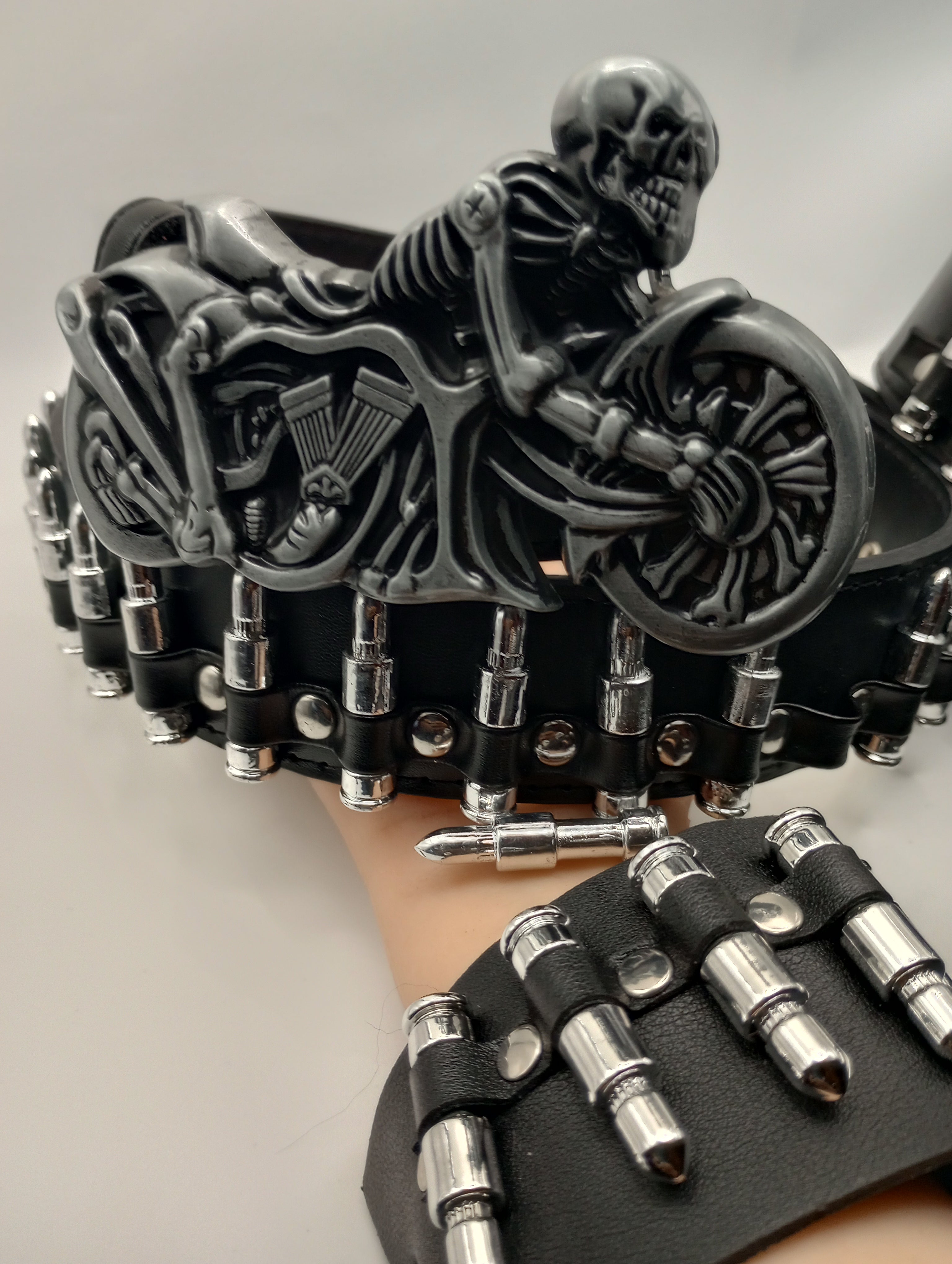 Bullet Skeleton Motorcycle Belt