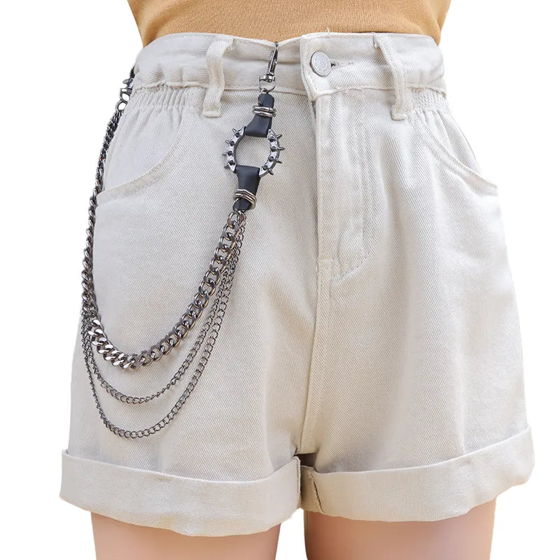 Spiked O Ring Pants Chain