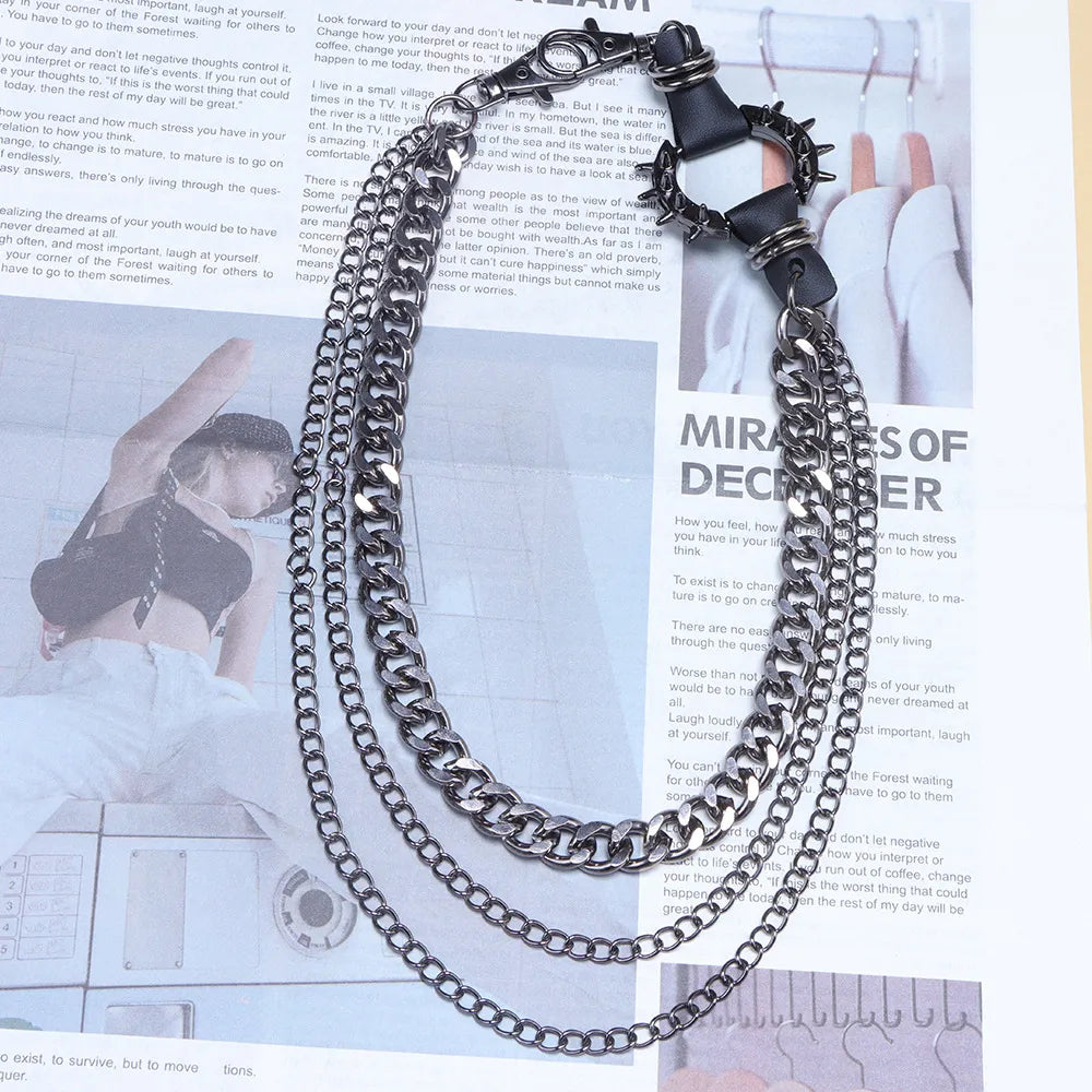 Spiked O Ring Pants Chain