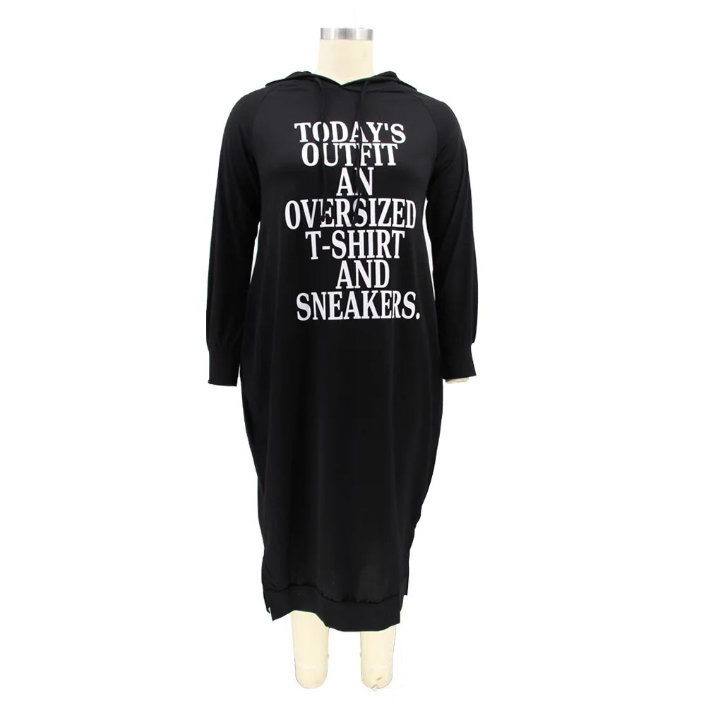 Plus Size Letter Hoodie