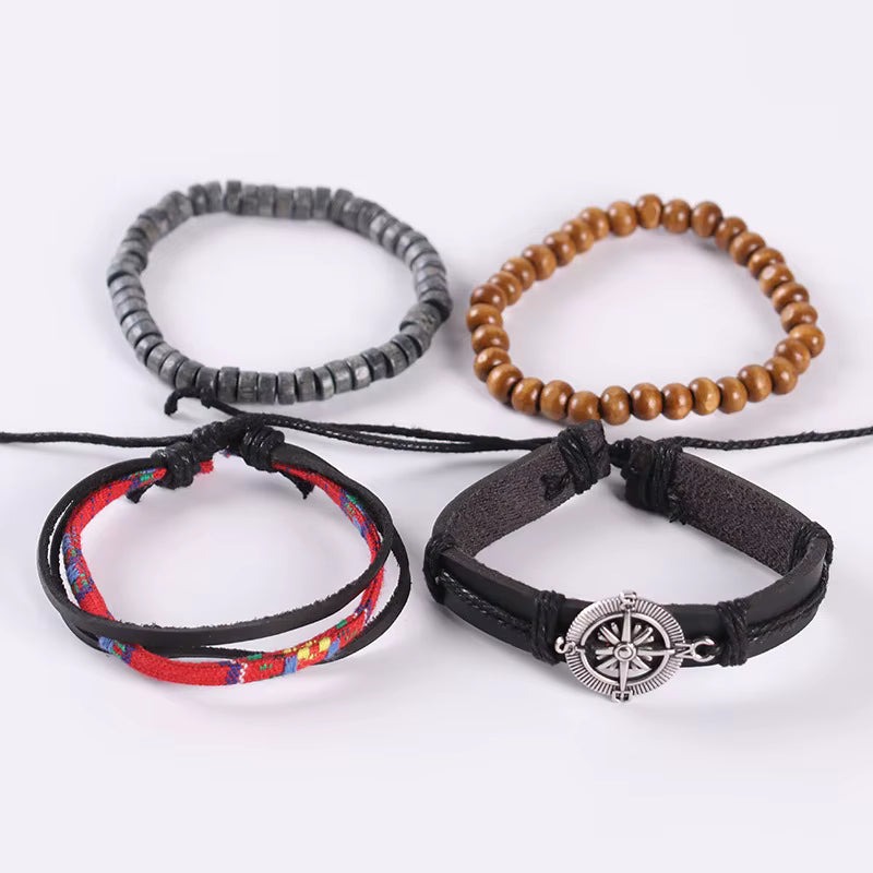 Boho Leather Bracelet Set