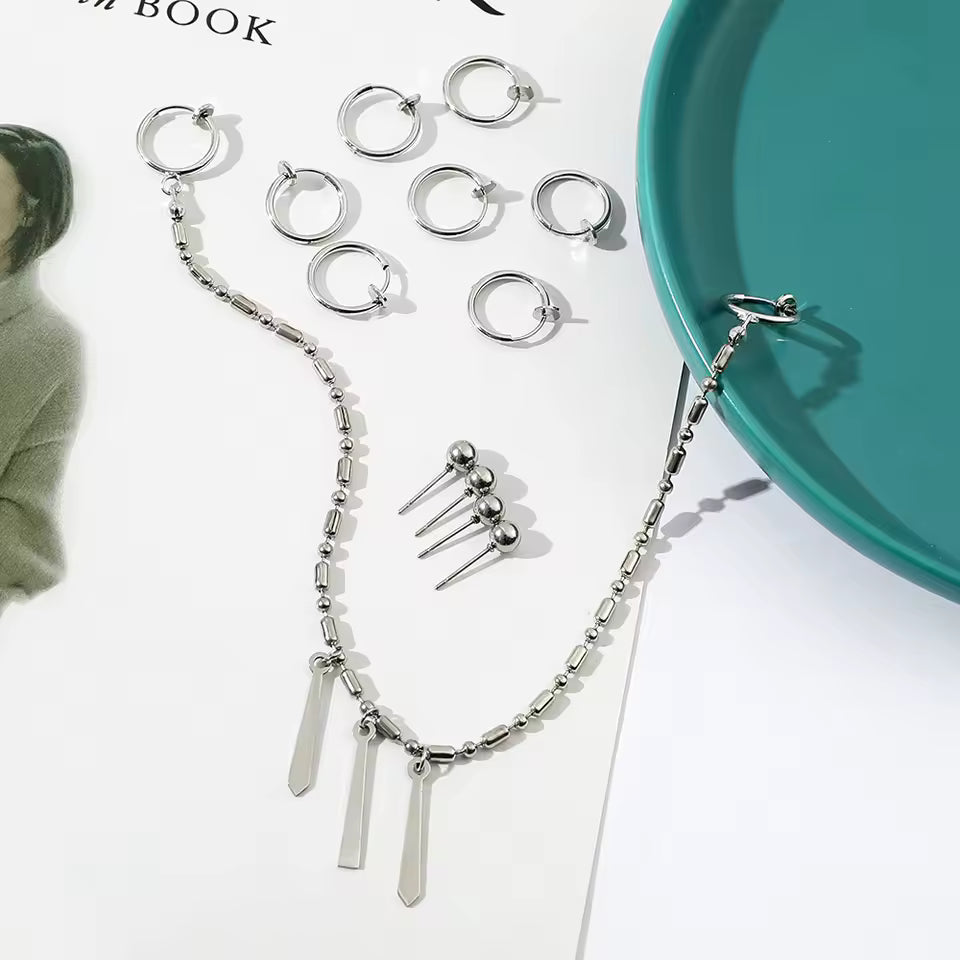 Lip to Ear Chain Anime Cosplay Jewelry 12pc