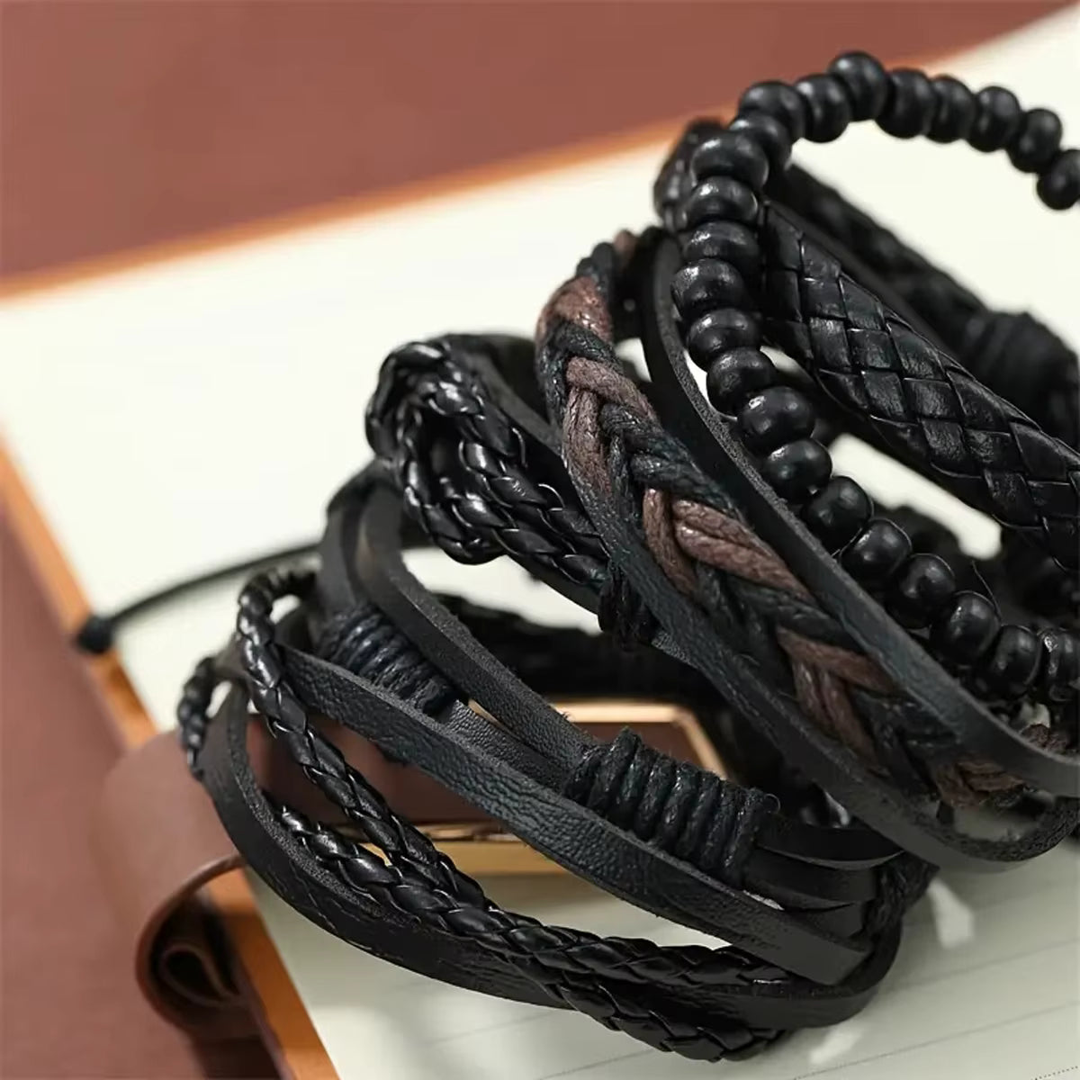 Black Brown Bracelet Set