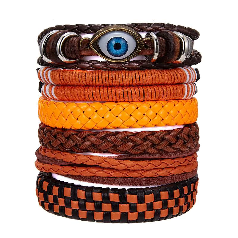 Orange 6pc Eye Bracelet