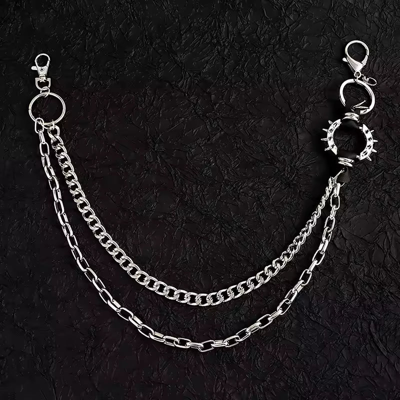 Spiked O Ring Pants Chain