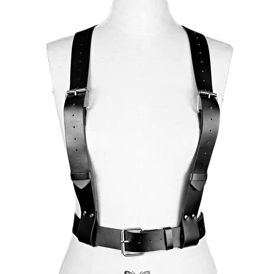 Plus Size Leather Suspenders