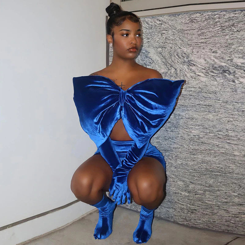 Bow Mini Skirt Party Dress