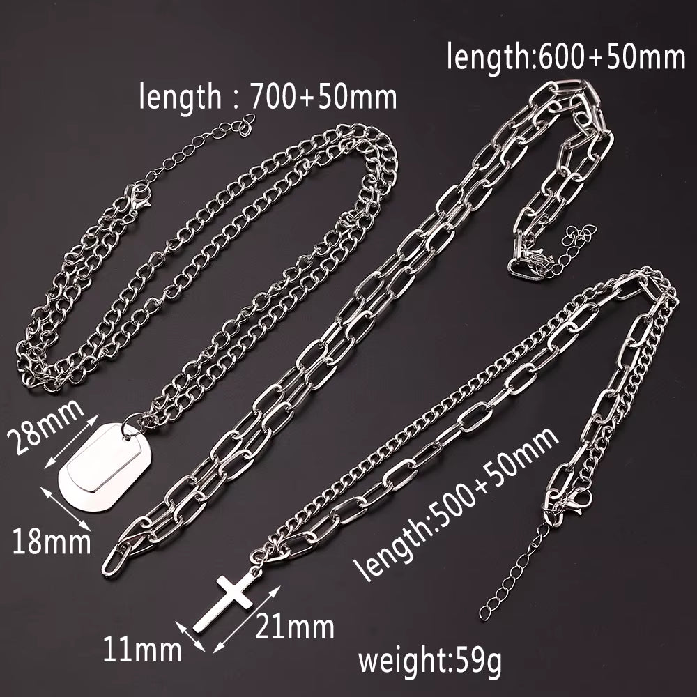 Cross 3Pcs Layer Necklace