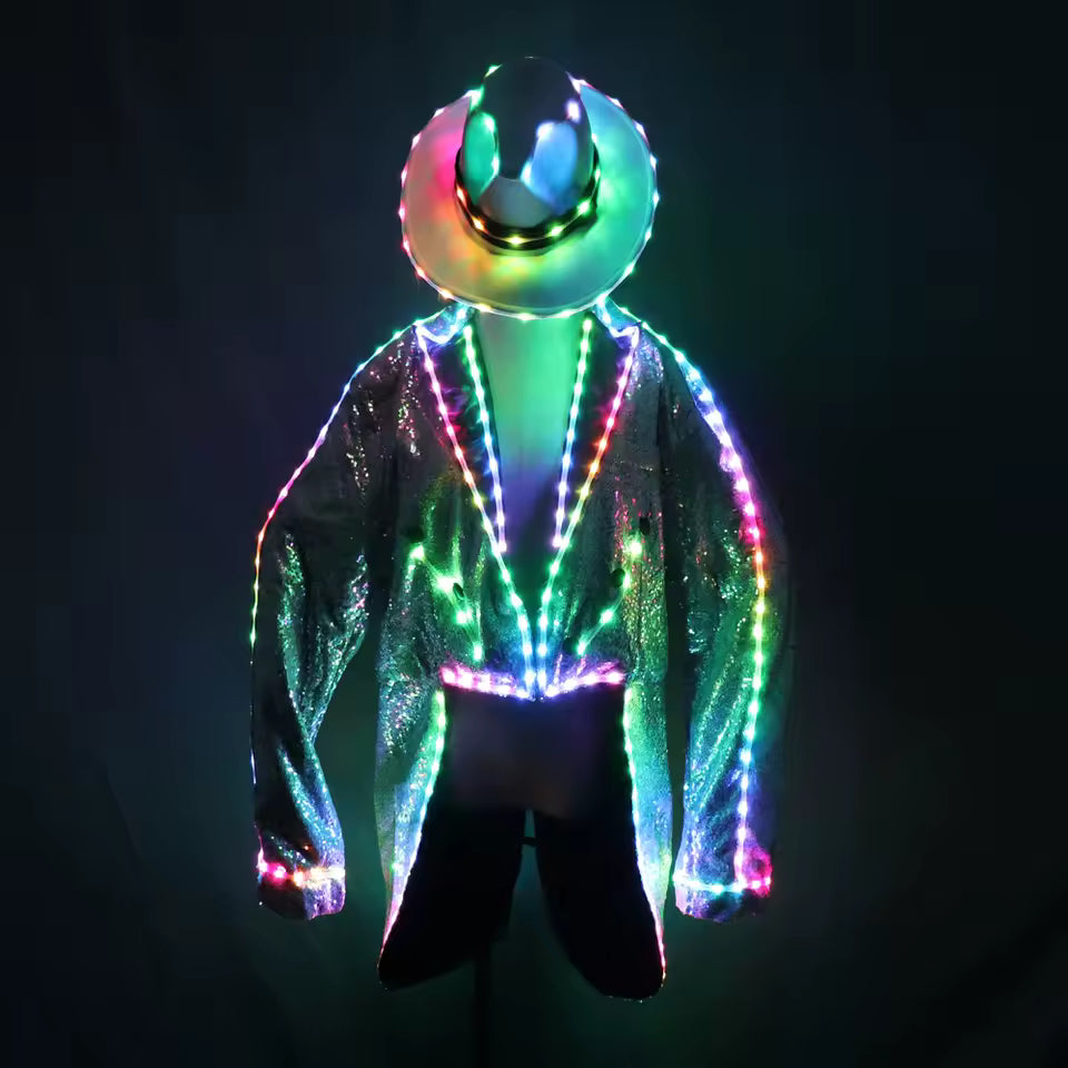 Sequin Party Festival Tuxedo Led Light Costume
