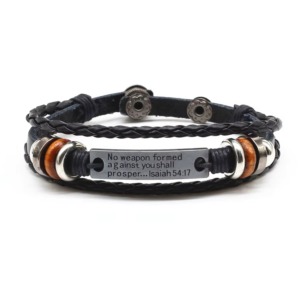 Cross Bible Bracelets 3pc Isaiah 54:17