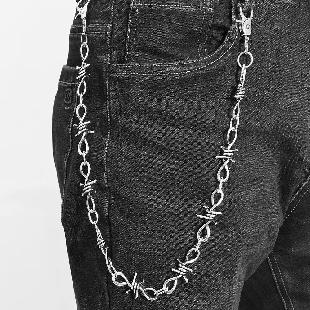 Spiked Barbed Wire Wallet Chain