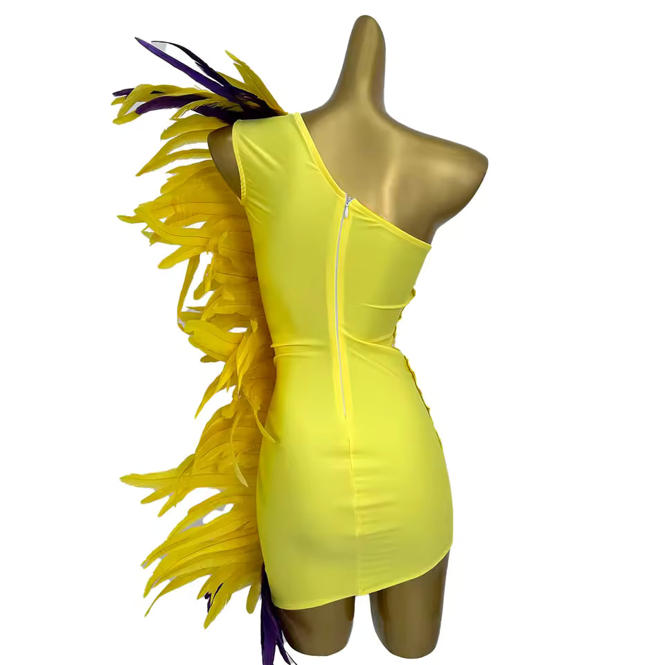 Yellow Feather Dress