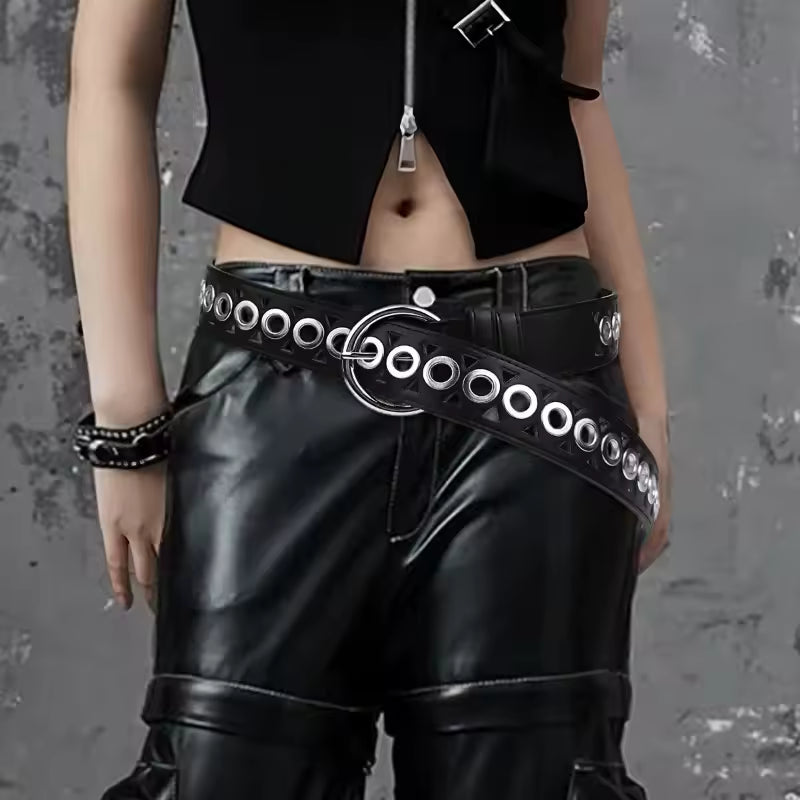 Grommet Black Long Belt